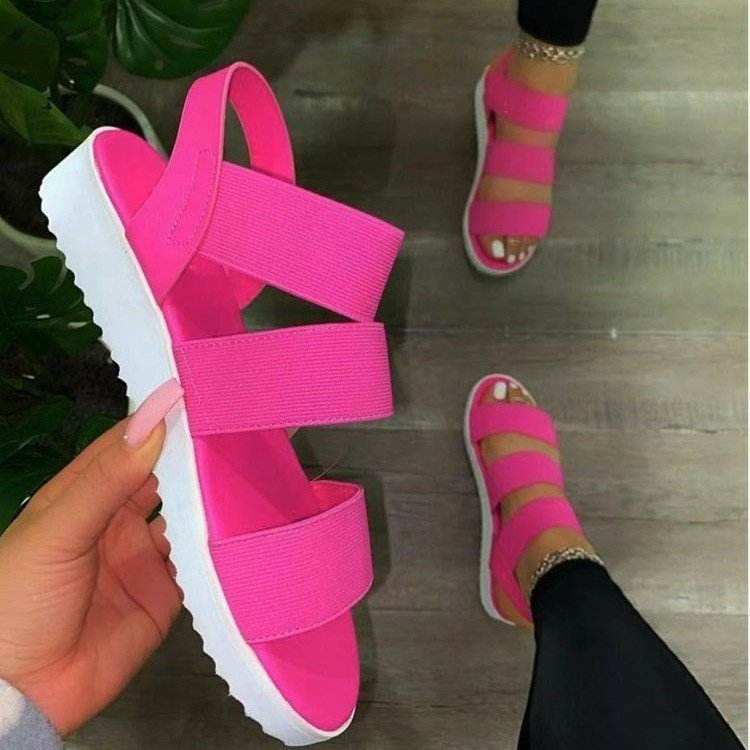Chaussures pour femmes à semelle plate, sandales antidérapantes assorties - Droxev
