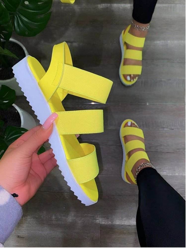 Chaussures pour femmes à semelle plate, sandales antidérapantes assorties - Droxev