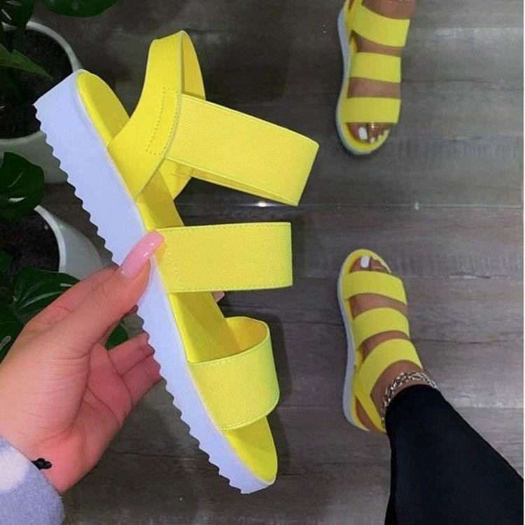 Chaussures pour femmes à semelle plate, sandales antidérapantes assorties - Droxev