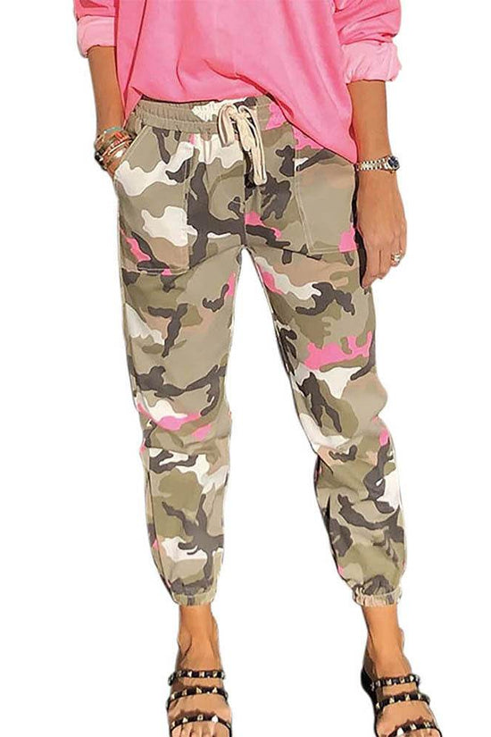 Pantalon décontracté camouflage pour femme - Droxev