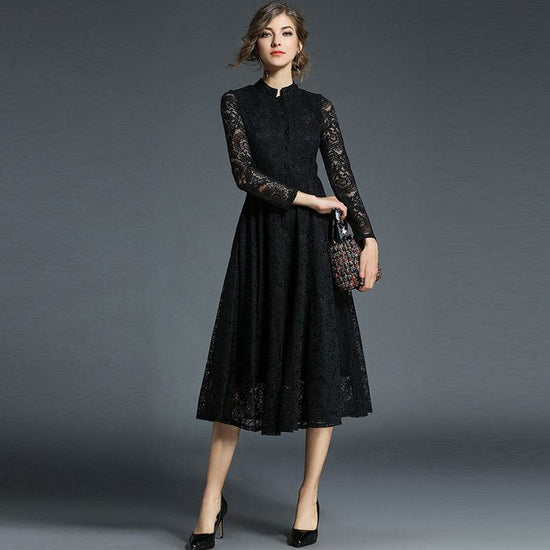 robe trapèze ample à simple boutonnage - Droxev