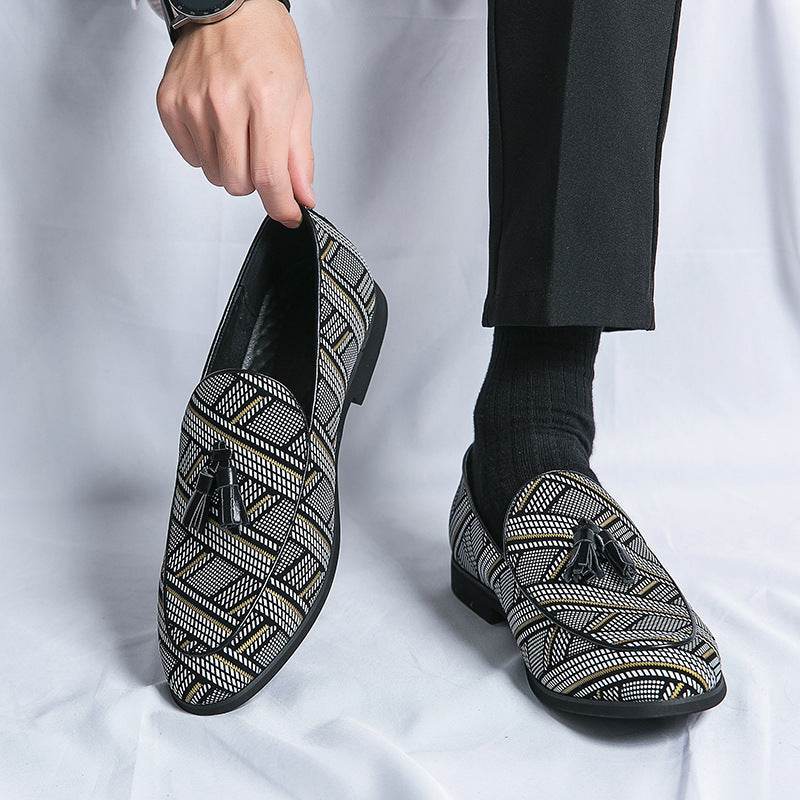 Chaussures à enfiler en cuir pour hommes, motif paresseux - Droxev