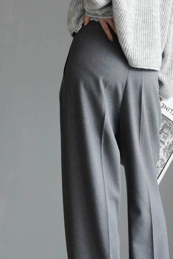 Pantalon de costume pour femme, pantalon slim à jambes larges - Droxev