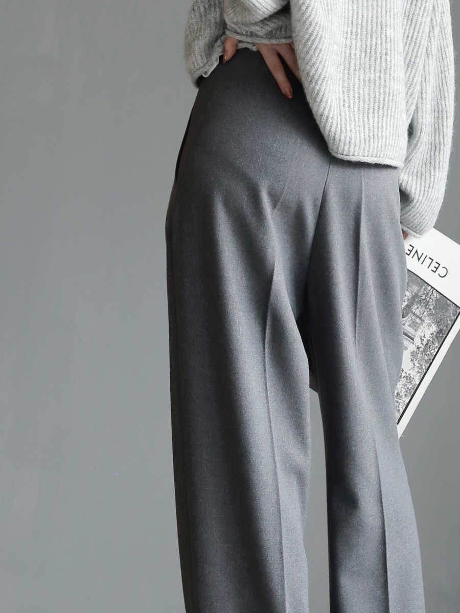 Pantalon de costume pour femme, pantalon slim à jambes larges - Droxev