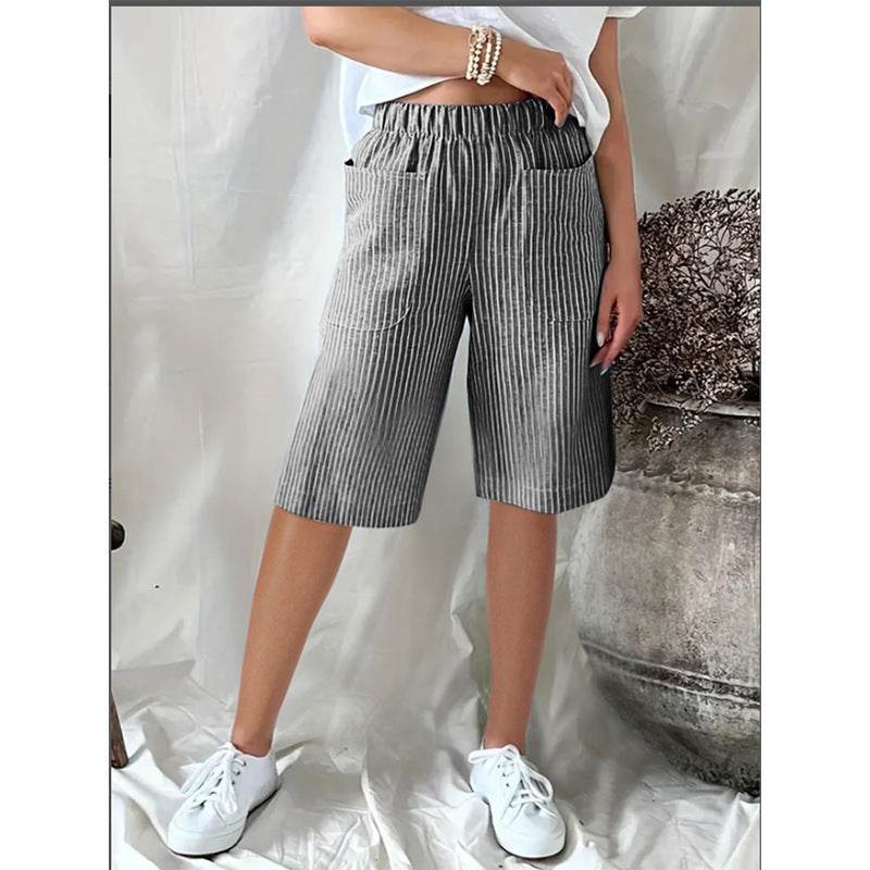 Pantalon de plage décontracté à cordon de serrage et poches en seersucker pour homme Cross-Border - Droxev