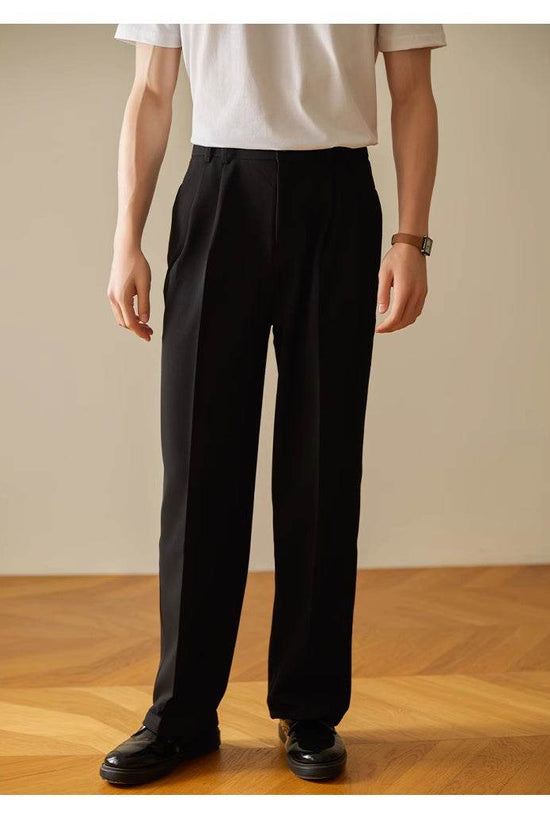 Pantalon décontracté drapé droit et élastique pour le travail - Droxev