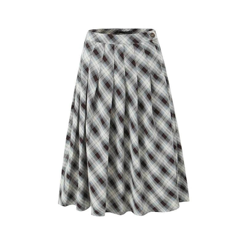 Jupe longue nombril taille basse style rétro américain pour femme - Droxev