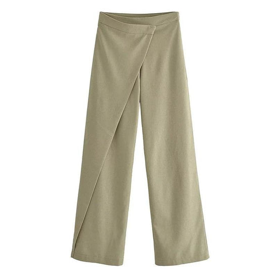 Pantalon en lin mélangé décontracté et polyvalent pour femme - Droxev