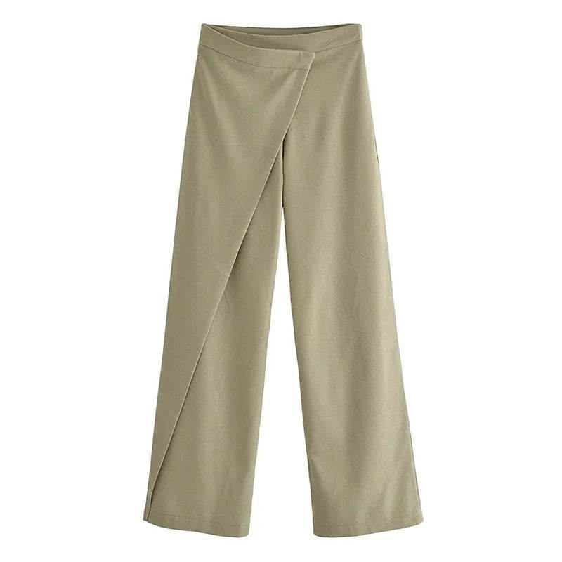 Pantalon en lin mélangé décontracté et polyvalent pour femme - Droxev