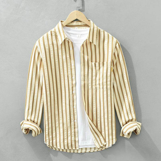 Chemise ample à manches longues et rayures verticales - Droxev