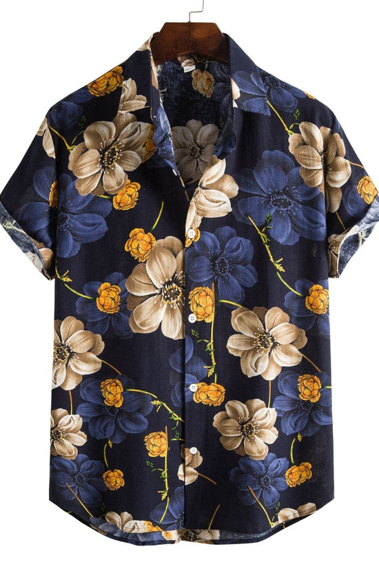 Chemise décontractée à manches courtes et revers pour homme - Droxev
