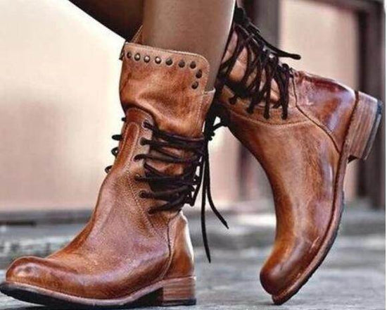 Bottes cavalières à talons bas cloutés - Droxev