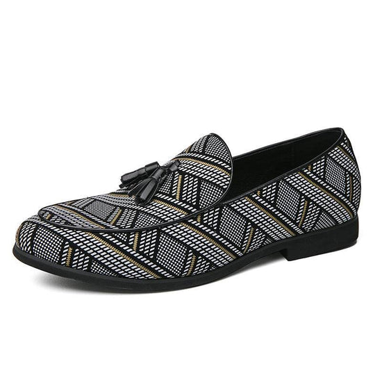 Chaussures à enfiler en cuir pour hommes, motif paresseux - Droxev