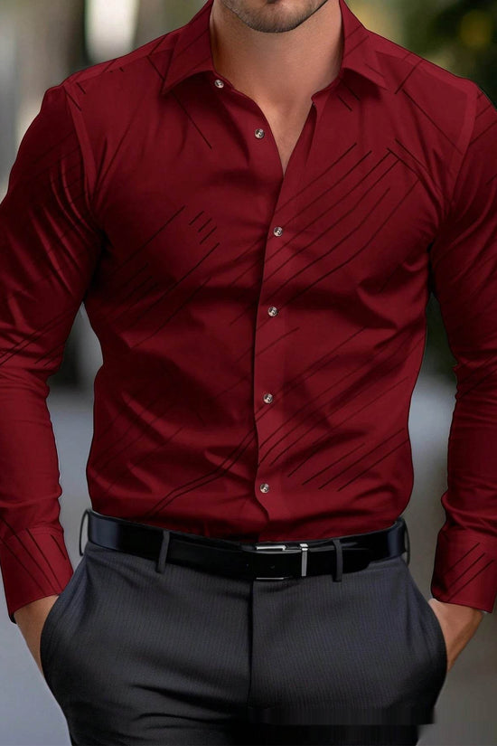 Chemise à Rayures Obliques pour Homme – Grande Taille Décontractée - Droxev