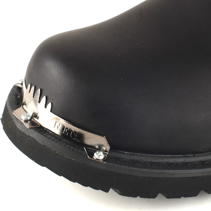 Bottes militaires montantes pour homme, en cuir et outillage