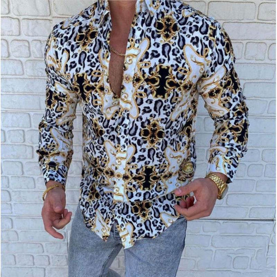 Chemise Homme Imprimée à Manches Longues – Style Streetwear Décontracté Hiver - Droxev