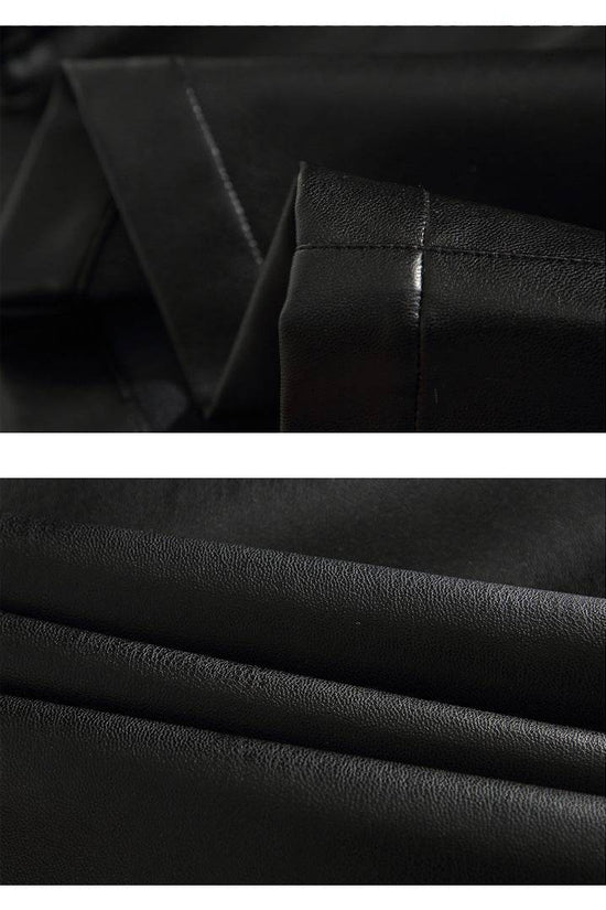 Pantalon en cuir PU pour homme, coupe ample, coupe droite, style rétro américain, décontracté - Droxev