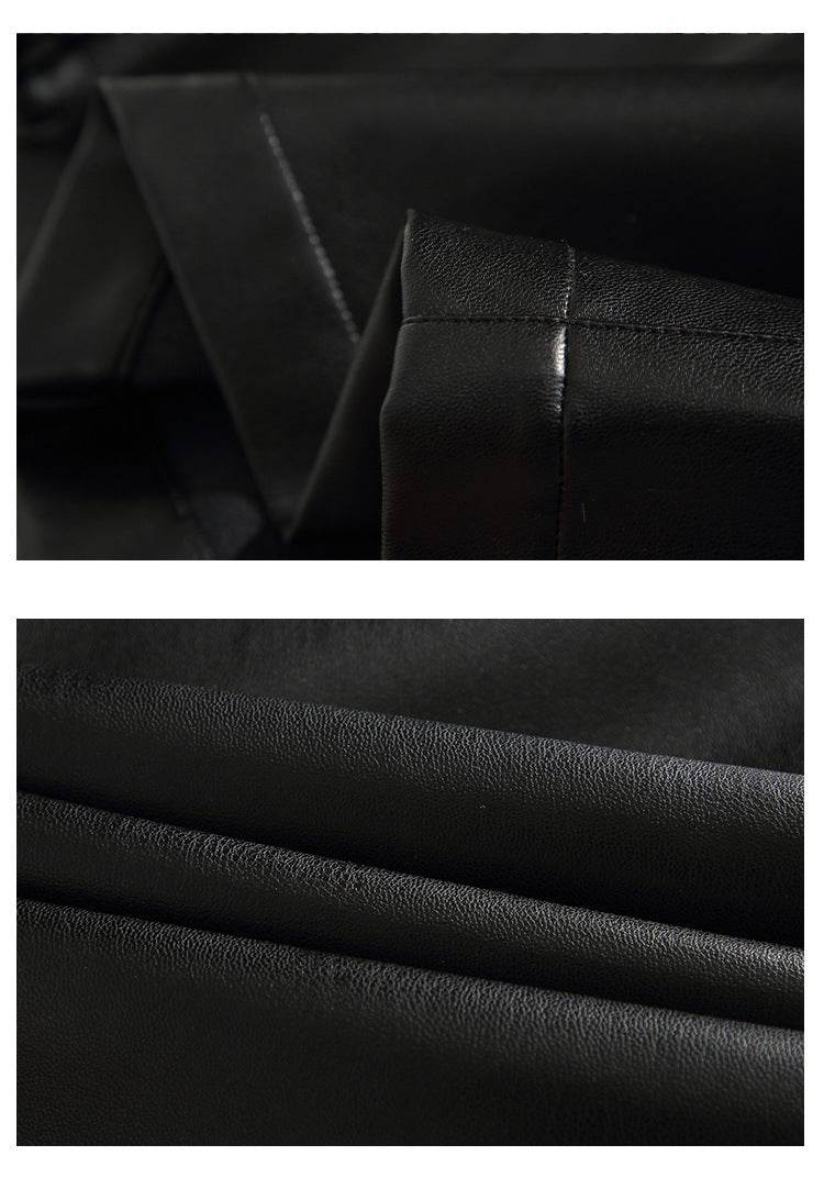 Pantalon en cuir PU pour homme, coupe ample, coupe droite, style rétro américain, décontracté - Droxev