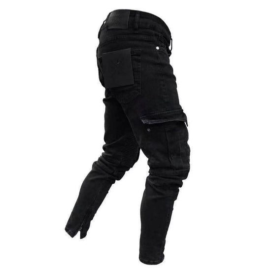 Pantalon tendance à fermeture éclair avec trous au genou - Droxev