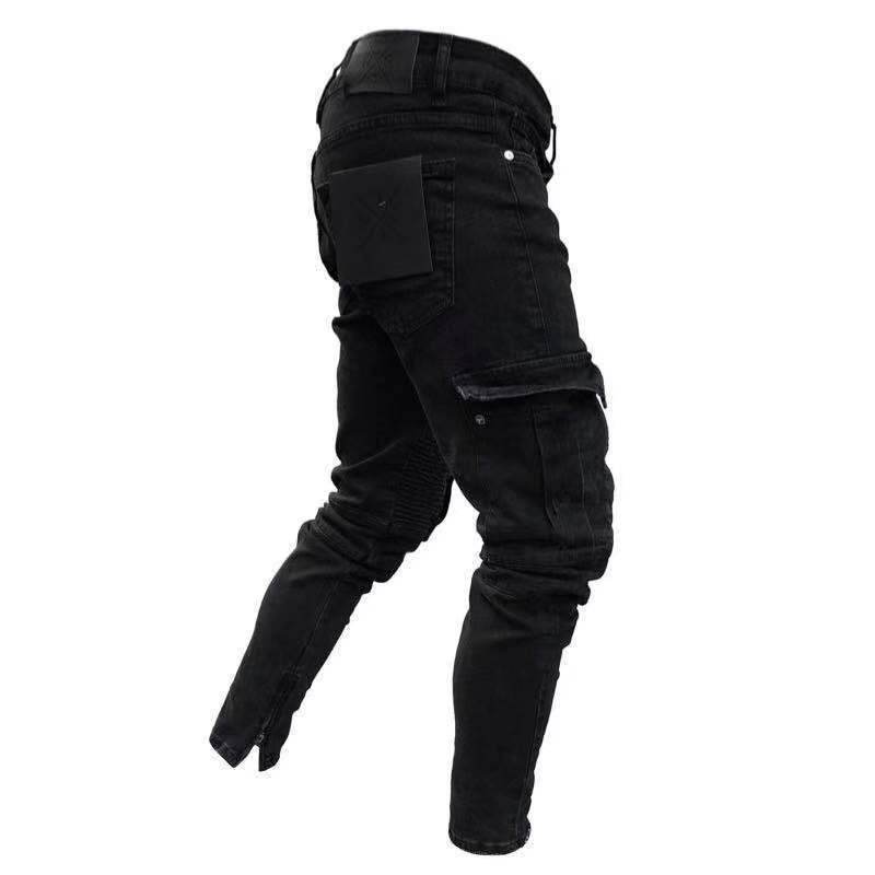 Pantalon tendance à fermeture éclair avec trous au genou - Droxev