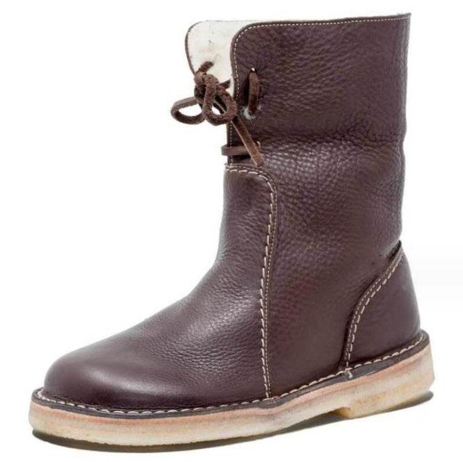 Bottes Martin confortables à semelle plate pour femmes, bottes basses polyvalentes - Droxev