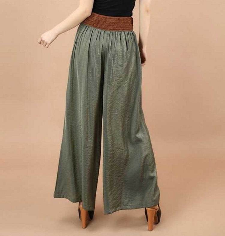 Pantalon ample en coton et lin pour femme - Droxev