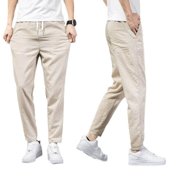 Pantalon fin de couleur unie pour homme, version épurée - Droxev