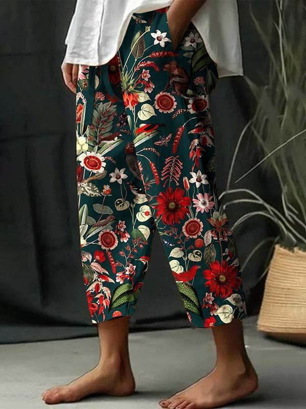 Combinaison décontractée à imprimé floral et motif floral - Droxev