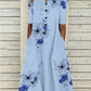 Robe longue décontractée ample à col en V et poches imprimées pour femme