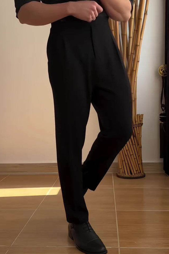 Pantalon droit drapé décontracté pour homme - Droxev