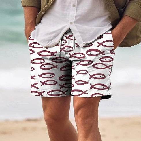 Pantalon de plage hawaïen respirant et tendance pour l'été, short décontracté imprimé en 3D - Droxev
