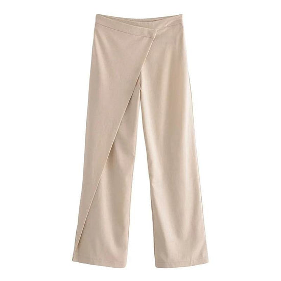 Pantalon en lin mélangé décontracté et polyvalent pour femme - Droxev
