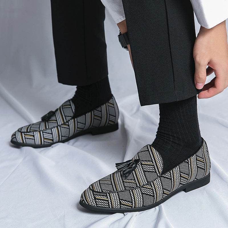 Chaussures à enfiler en cuir pour hommes, motif paresseux - Droxev