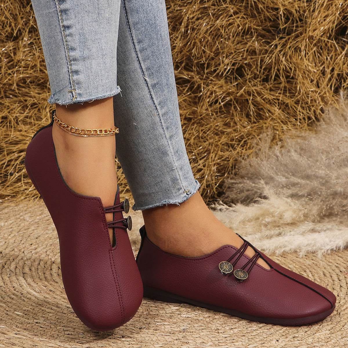 Sandales à enfiler à bout carré pour femme, chaussures plates et souples, tendance pour l'été - Droxev