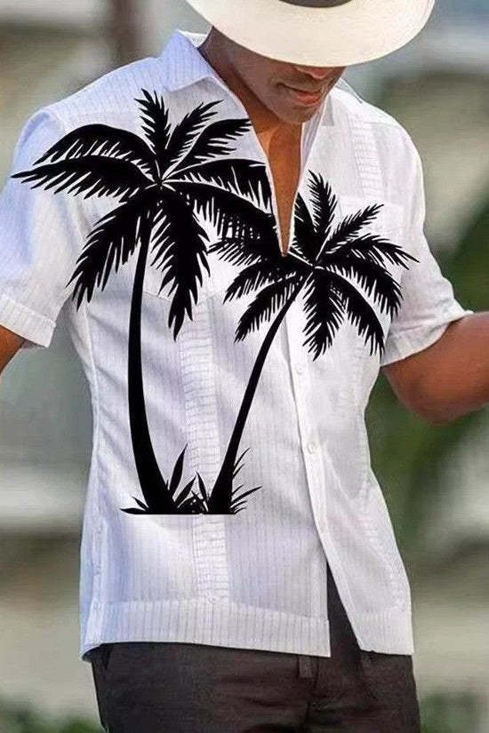 Chemise hawaïenne décontractée imprimée en 3D pour homme, tenue de vacances en bord de mer - Droxev