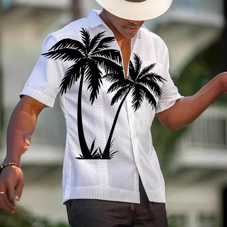 Chemise hawaïenne décontractée imprimée en 3D pour homme, tenue de vacances en bord de mer - Droxev