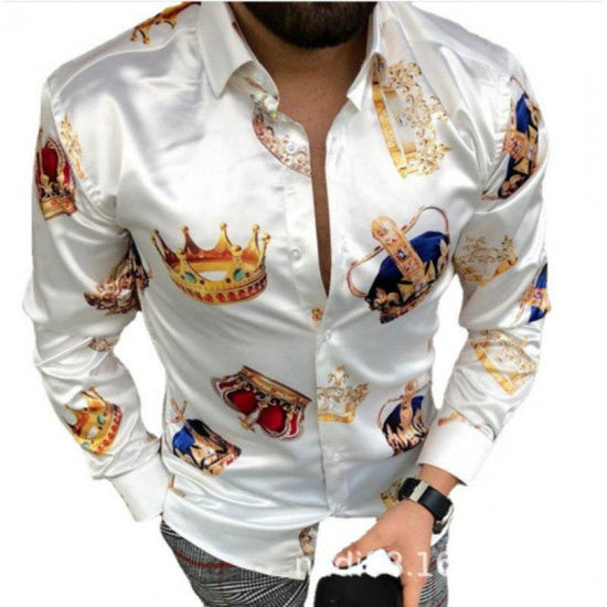Chemise Homme Imprimée à Manches Longues – Style Streetwear Décontracté Hiver - Droxev
