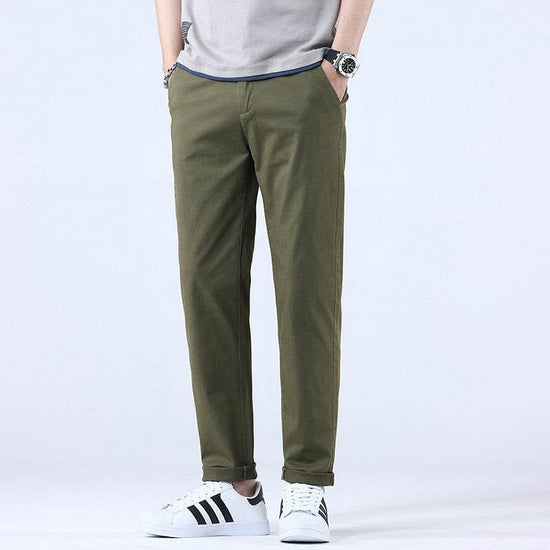 Pantalon extensible coupe slim droite tendance pour homme - Droxev
