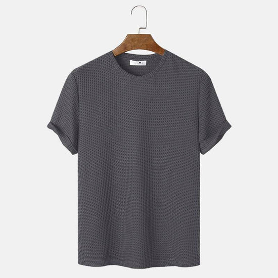T-shirts basiques d'été à col rond et couleur unie pour hommes - Droxev