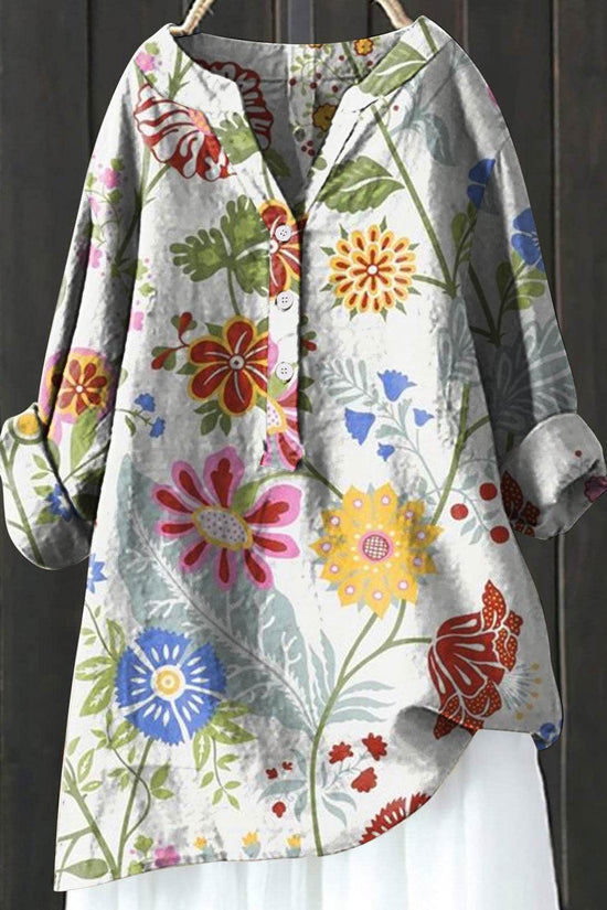 Chemise assortie en lin confort imprimé - Droxev