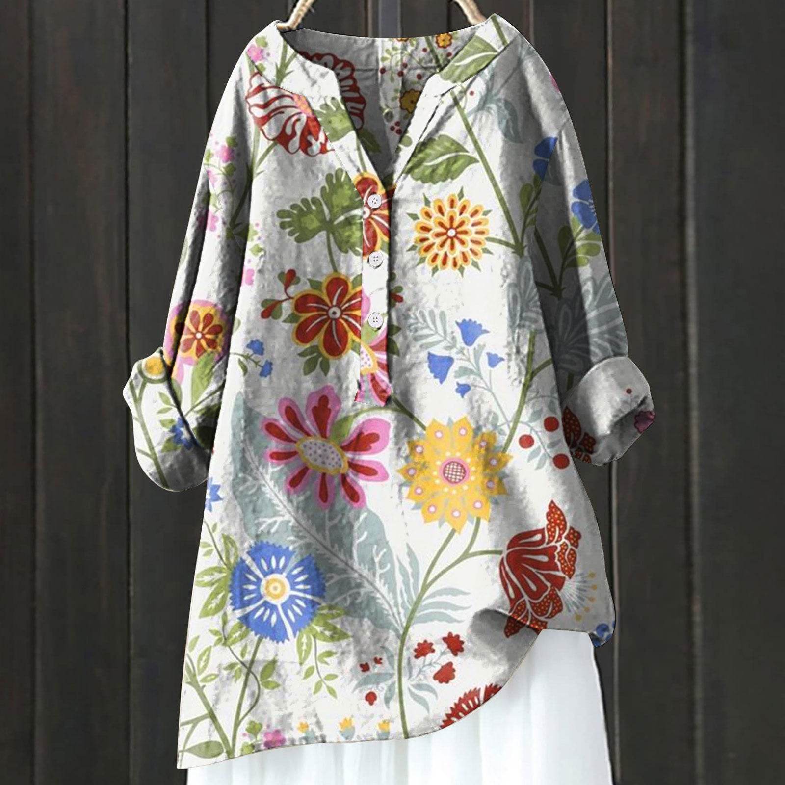 Chemise assortie en lin confort imprimé - Droxev