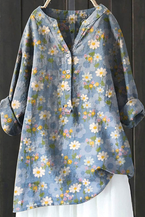 Chemise assortie en lin confort imprimé - Droxev