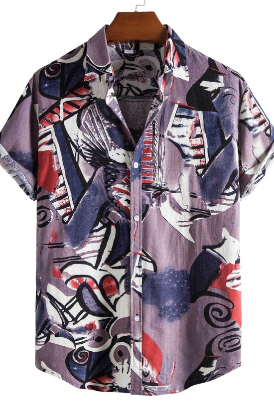 Chemise décontractée à manches courtes et revers pour homme - Droxev