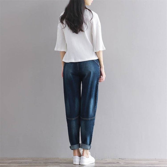 Pantalons en jean amples pour femmes - Droxev