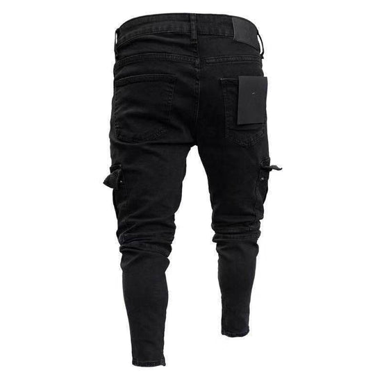 Pantalon tendance à fermeture éclair avec trous au genou - Droxev
