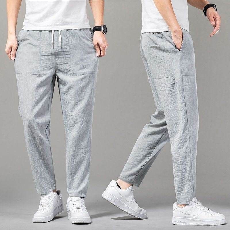Pantalon fin de couleur unie pour homme, version épurée - Droxev