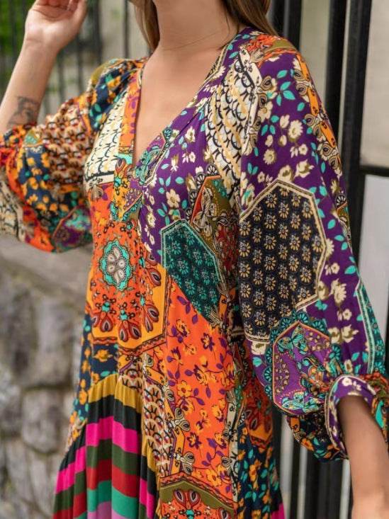 Robe extra longue de style ethnique pour femmes - Droxev