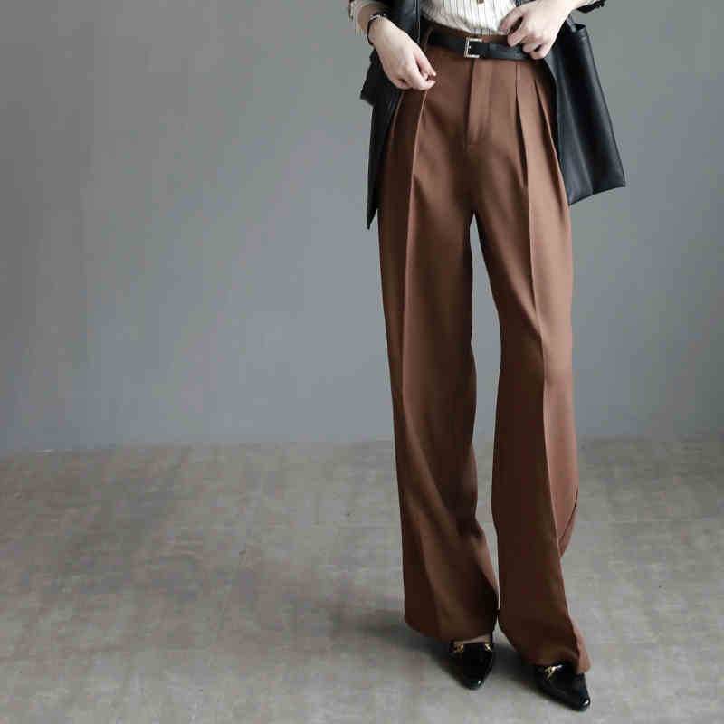 Pantalon de costume pour femme, pantalon slim à jambes larges - Droxev