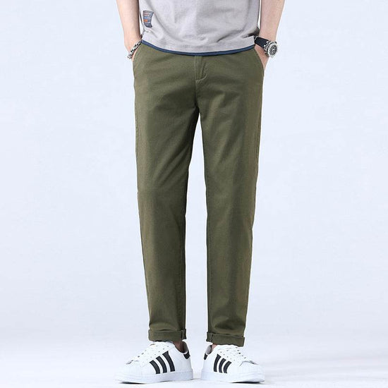 Pantalon extensible coupe slim droite tendance pour homme - Droxev