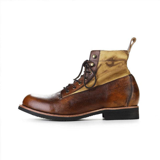 Bottes Martin rétro en cuir pour homme, hiver - Droxev